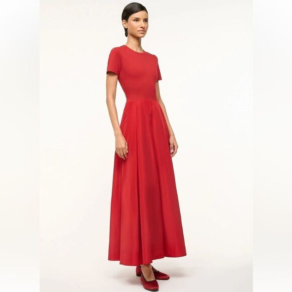 NWT STAUD HOPPER DRESS in ROUGE - Picture 4 of 16